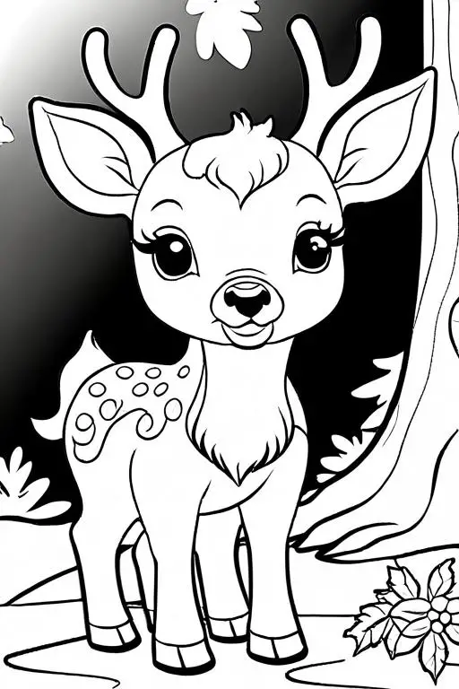 Deer Coloring Page 3 for Kids