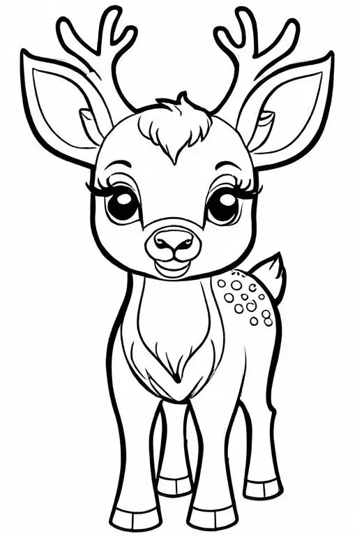 Deer Coloring Page 4 for Kids