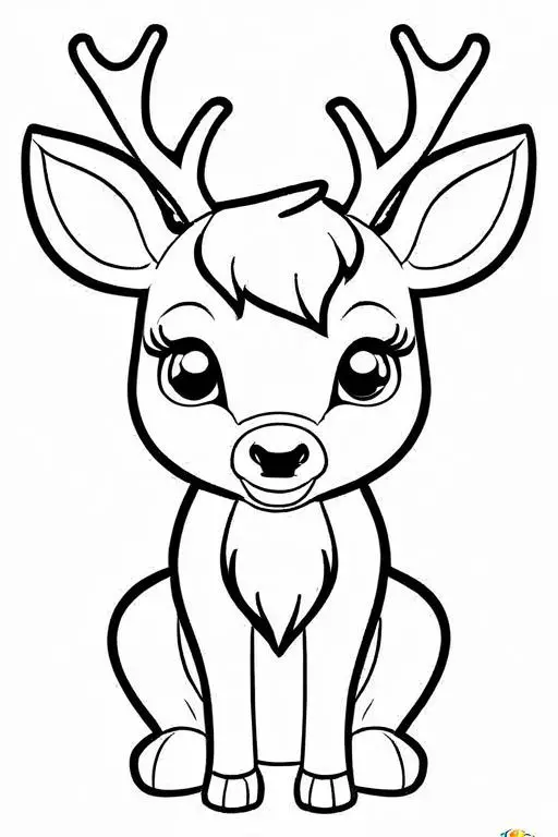 Deer Coloring Page 7 for Kids