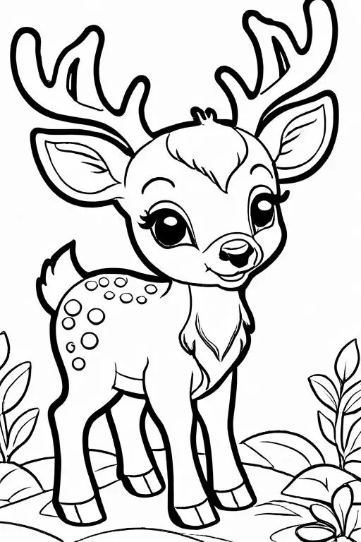 Deer Coloring Page 8 for Kids