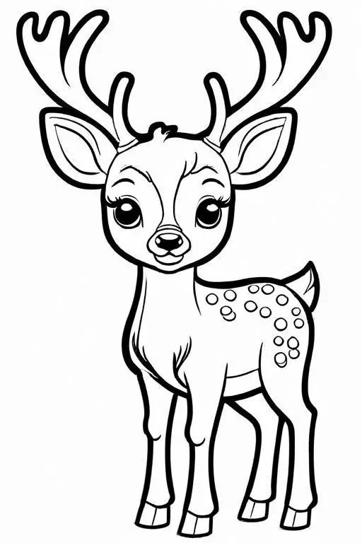 Deer Coloring Page 9 for Kids