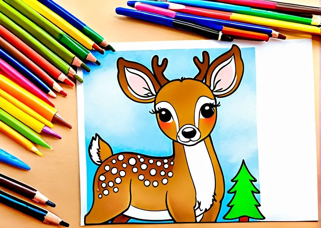 10 Deer Coloring Pages For Kids - ShadeMaze