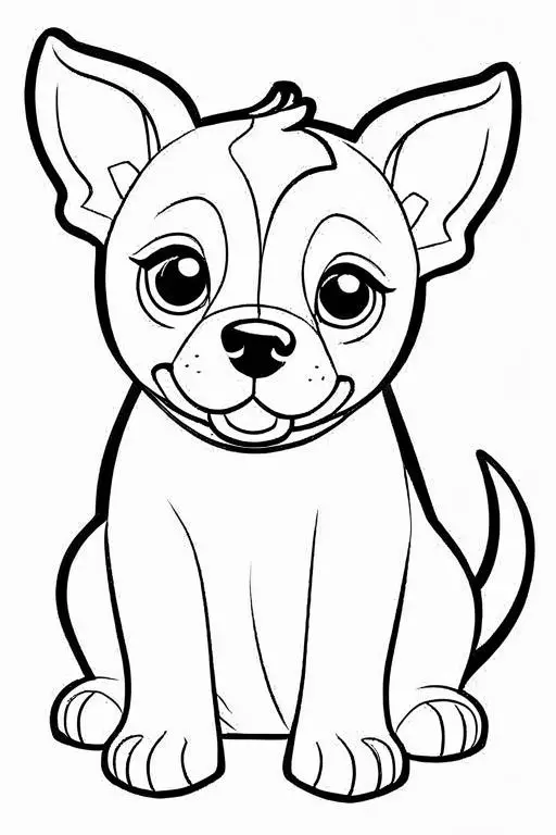 Dog Coloring Page 1 for Kids