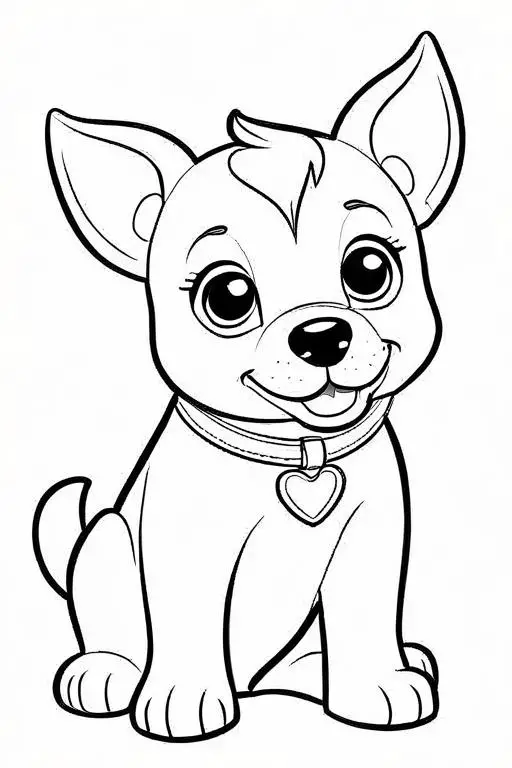 Dog Coloring Page 4 for Kids