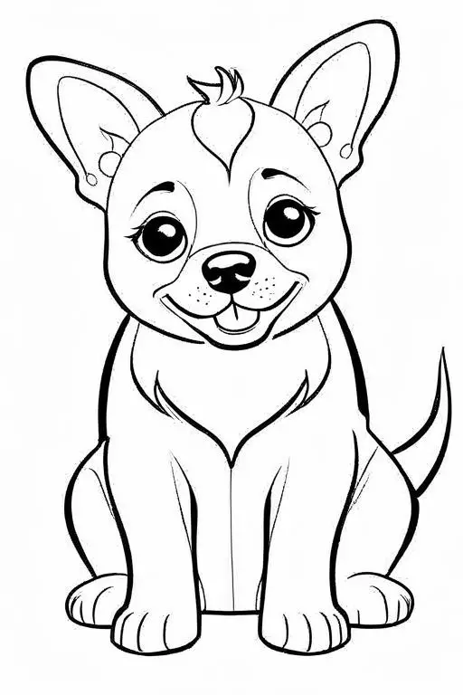 Dog Coloring Page 7 for Kids