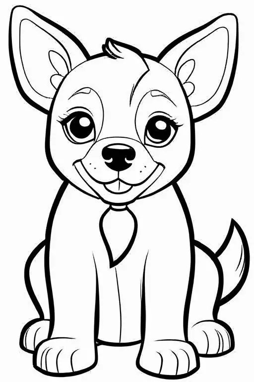 Dog Coloring Page 8 for Kids