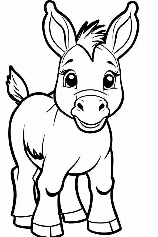 Donkey Coloring Page 11 for Kids