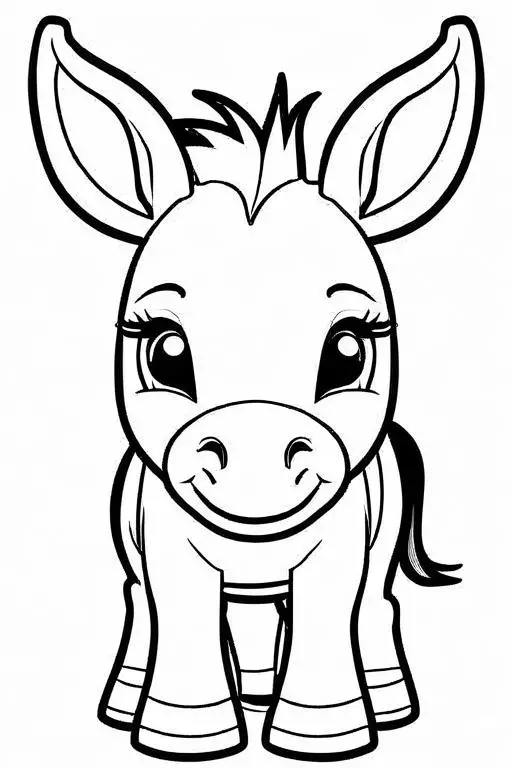 Donkey Coloring Page 13 for Kids