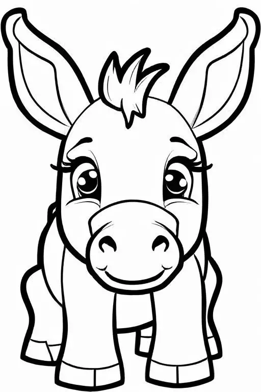 Donkey Coloring Page 17 for Kids