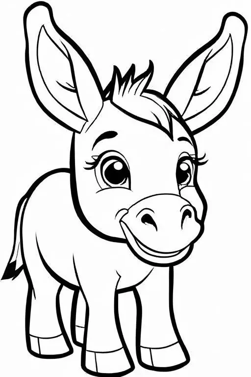 Donkey Coloring Page 18 for Kids