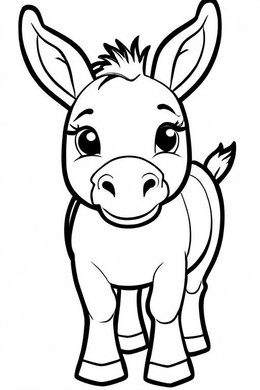 Donkey Coloring Page 19 for Kids