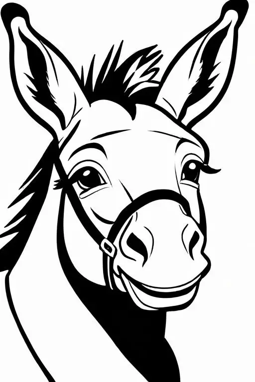 Donkey Coloring Page 4 for Kids