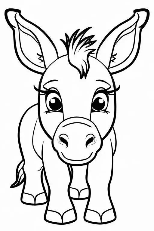 Donkey Coloring Page 5 for Kids