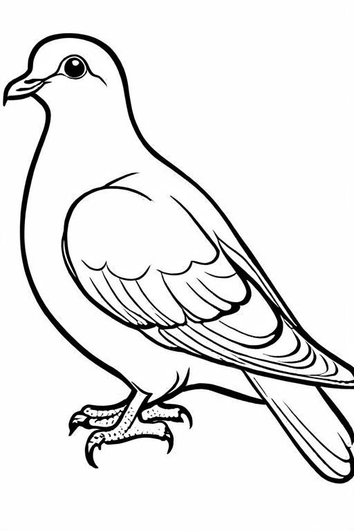 Dove Coloring Page 1 for Kids