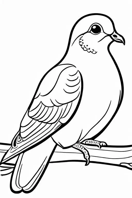 Dove Coloring Page 2 for Kids