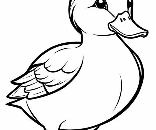 Duck Coloring Page 1 for Kids