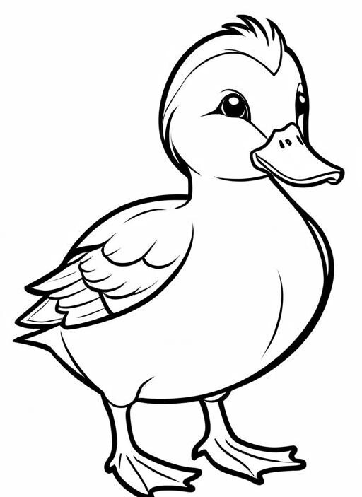 Duck Coloring Page 1 for Kids