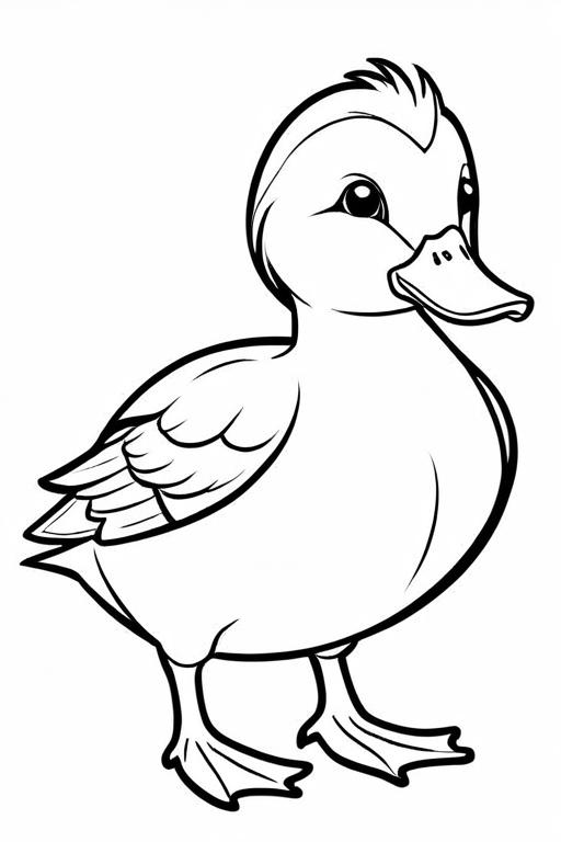 Duck Coloring Page 1 for Kids