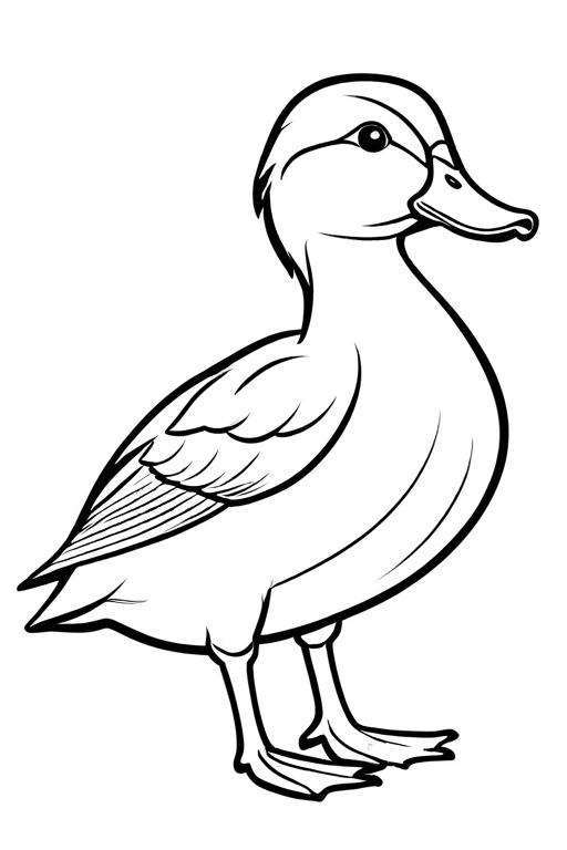 Duck Coloring Page 10 for Kids