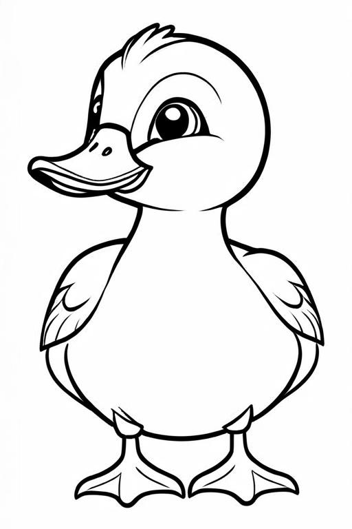 Duck Coloring Page 2 for Kids