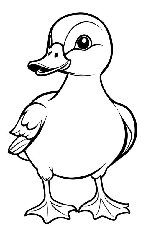 Duck Coloring Page 3 for Kids