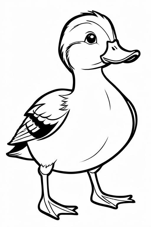 Duck Coloring Page 4 for Kids