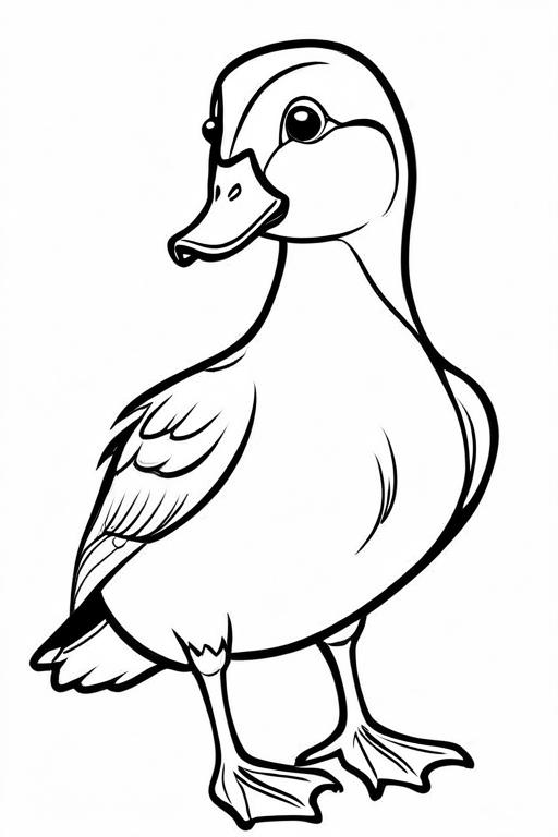 Duck Coloring Page 7 for Kids