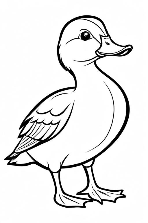 Duck Coloring Page 8 for Kids