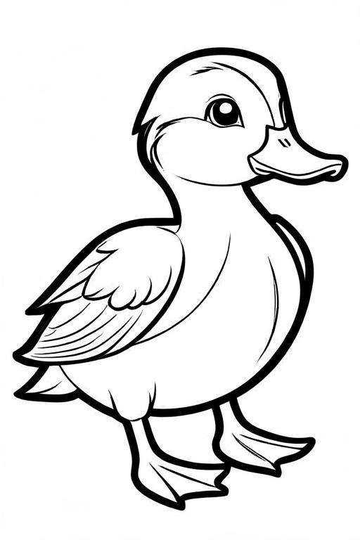 Duck Coloring Page 9 for Kids