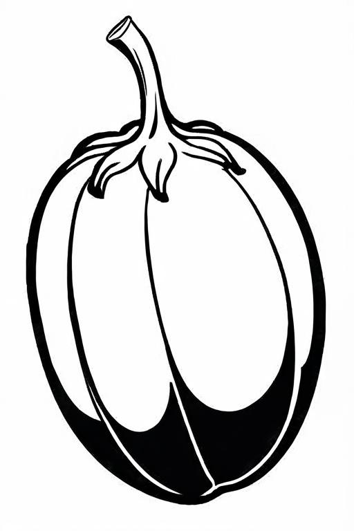 Eggplant Coloring Page 7 for Kids