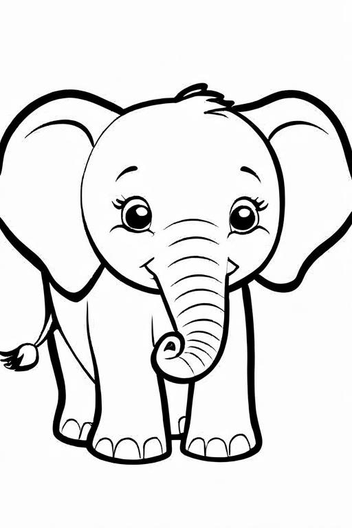 Elephant Coloring Page 10 for Kids