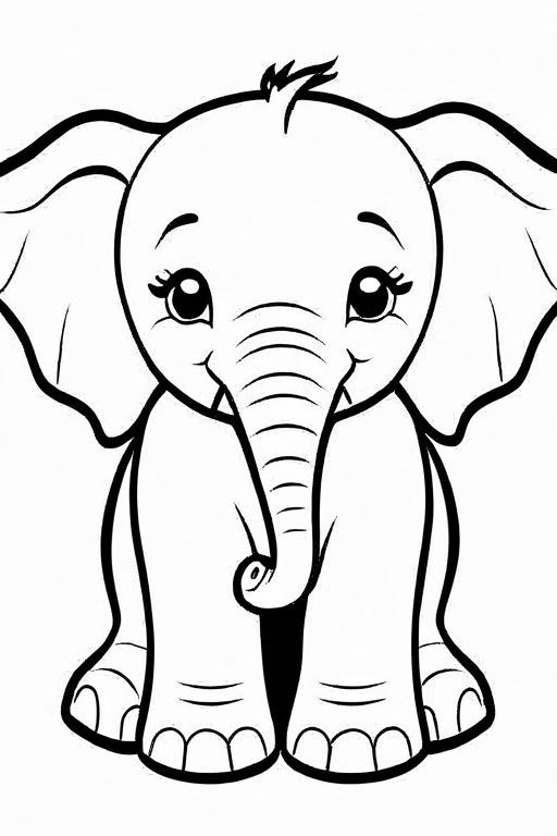 Elephant Coloring Page 3 for Kids