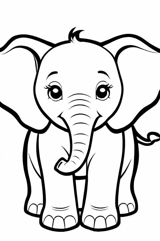 Elephant Coloring Page 5 for Kids