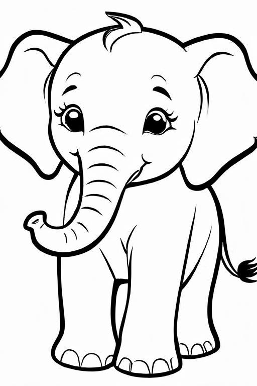 Elephant Coloring Page 7 for Kids