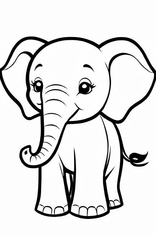 Elephant Coloring Page 8 for Kids