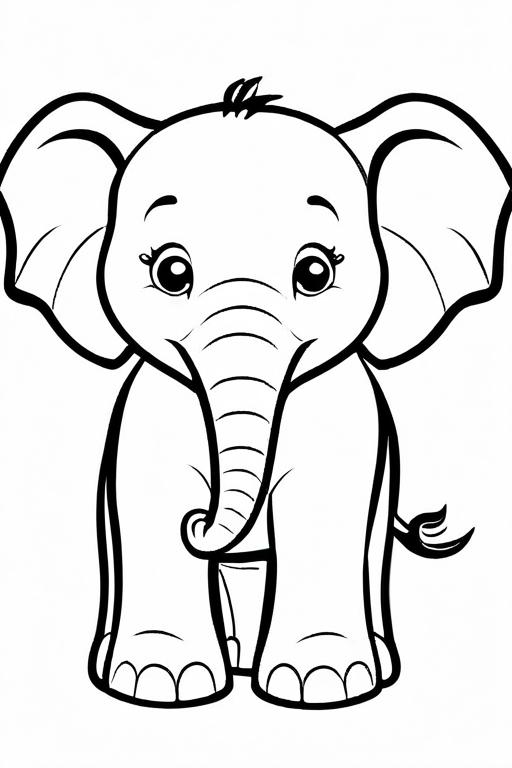 Elephant Coloring Page 9 for Kids