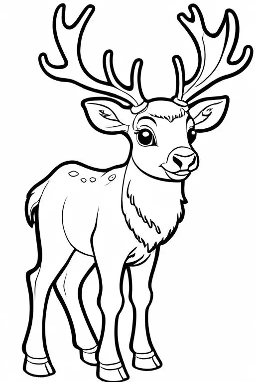 Elk Coloring Page 1 for Kids