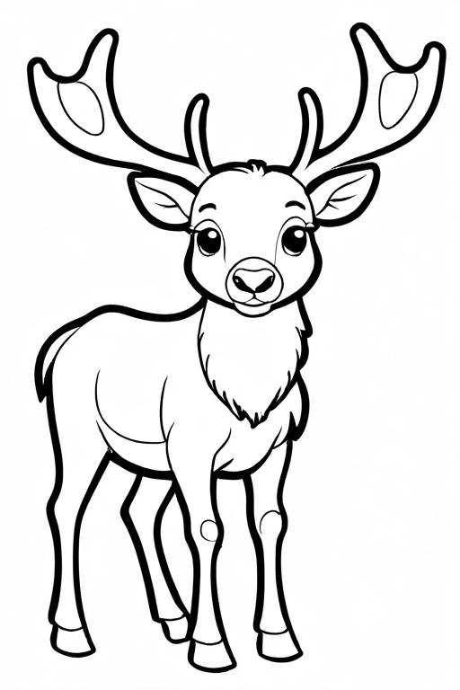 Elk Coloring Page 2 for Kids