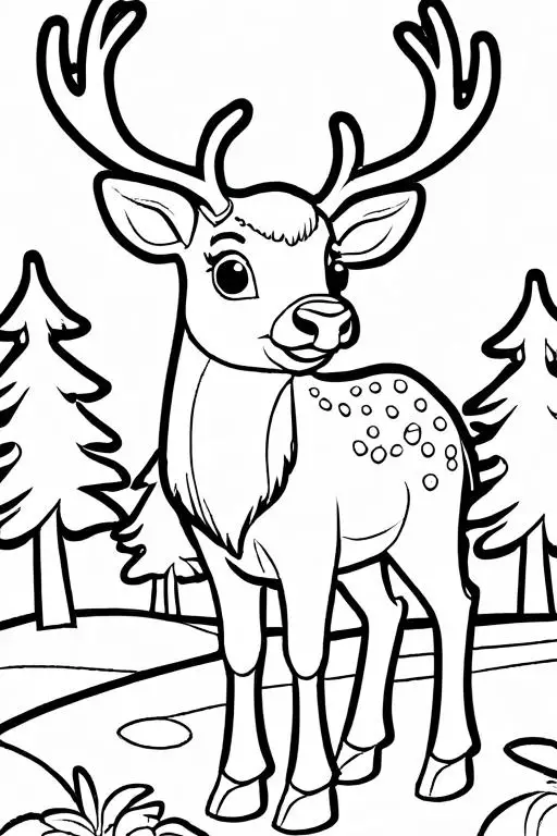 Elk Coloring Page 3 for Kids