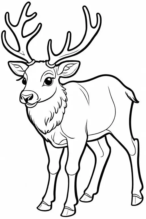 Elk Coloring Page 4 for Kids