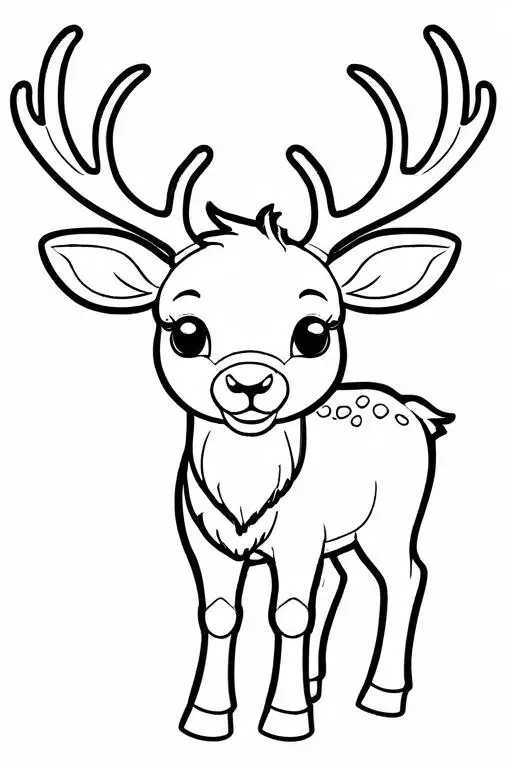 Elk Coloring Page 6 for Kids