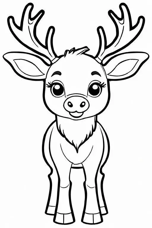 Elk Coloring Page 8 for Kids