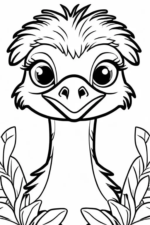 Emu Coloring Page 10 for Kids