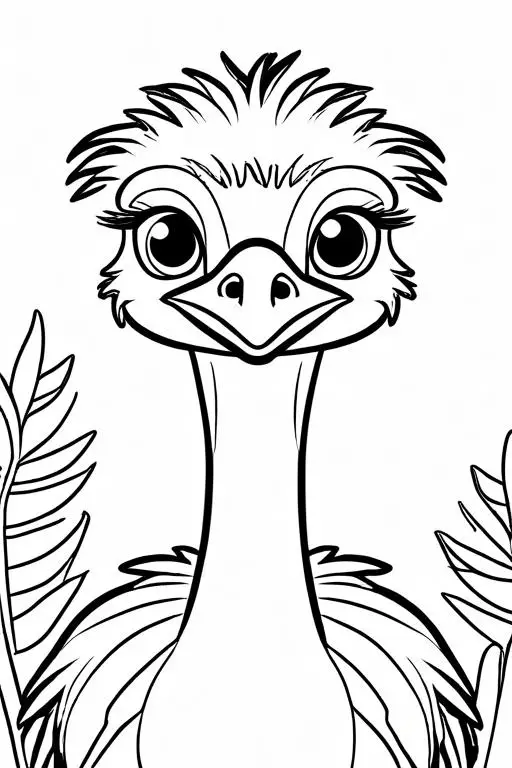 Emu Coloring Page 3 for Kids