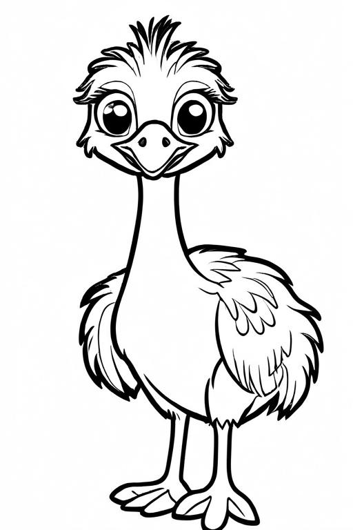 Emu Coloring Page 5 for Kids