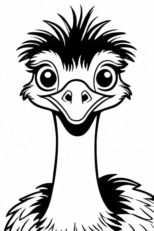 Emu Coloring Page 7 for Kids