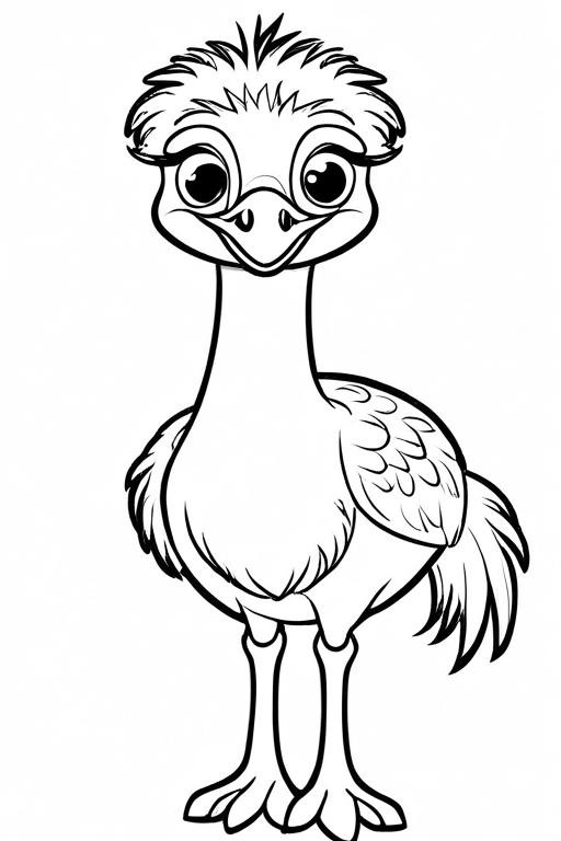 Emu Coloring Page 8 for Kids