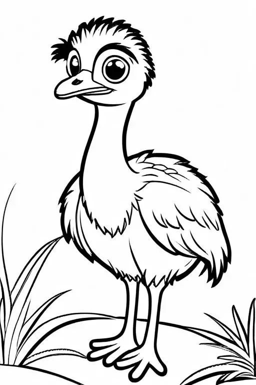 Emu Coloring Page 9 for Kids