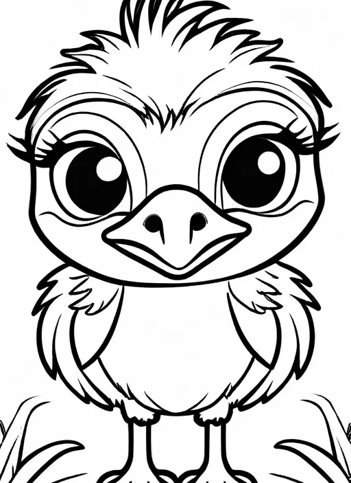 10 Emu Coloring Pages For Kids