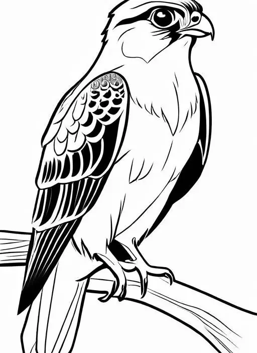 Falcon Coloring Page 1 for Kids